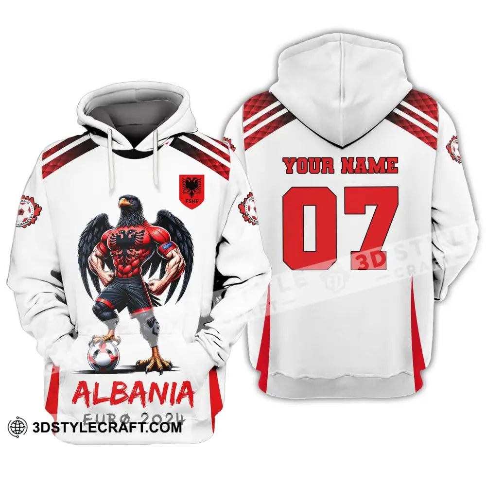 Unisex Shirt Euro 2024 Custom Name And Number Albania Football Polo Long Sleeve Hoodie / S T-Shirt