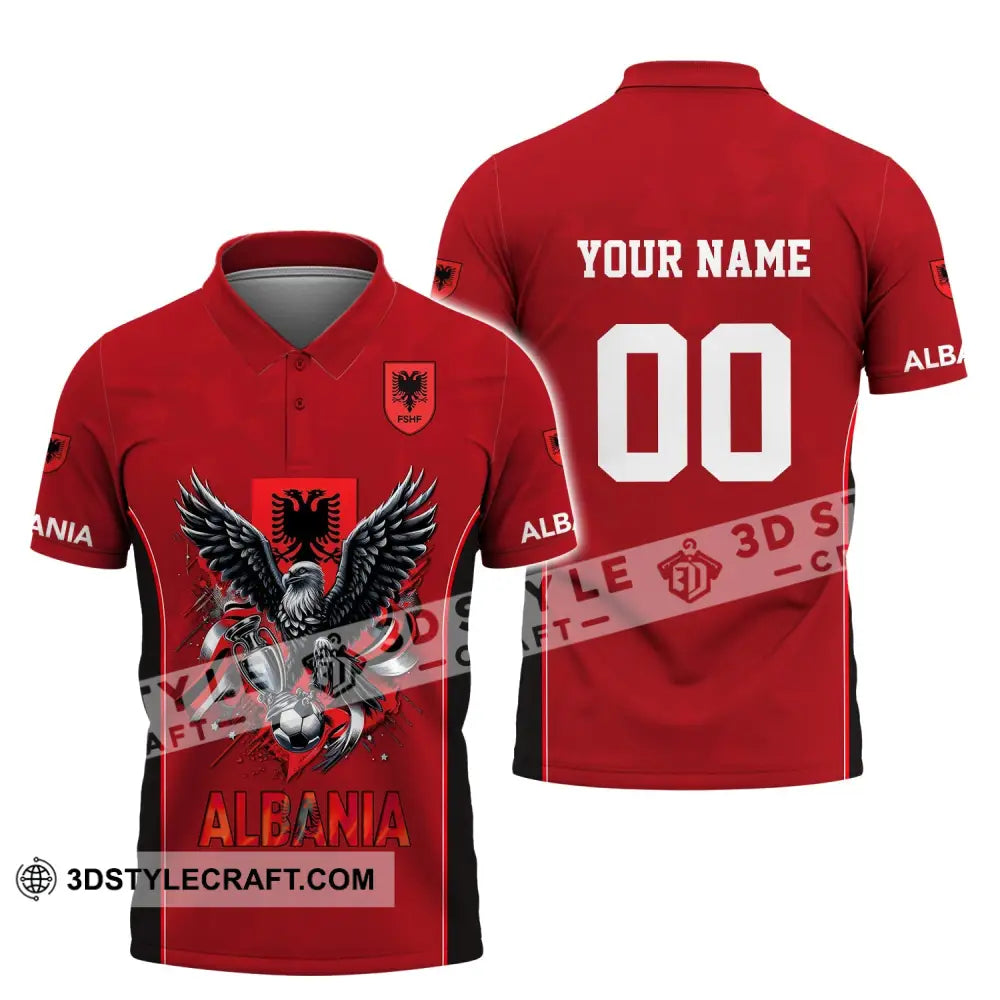 Unisex Shirt Euro 2024 Custom Name And Number Albania Football Polo Long Sleeve / S T-Shirt