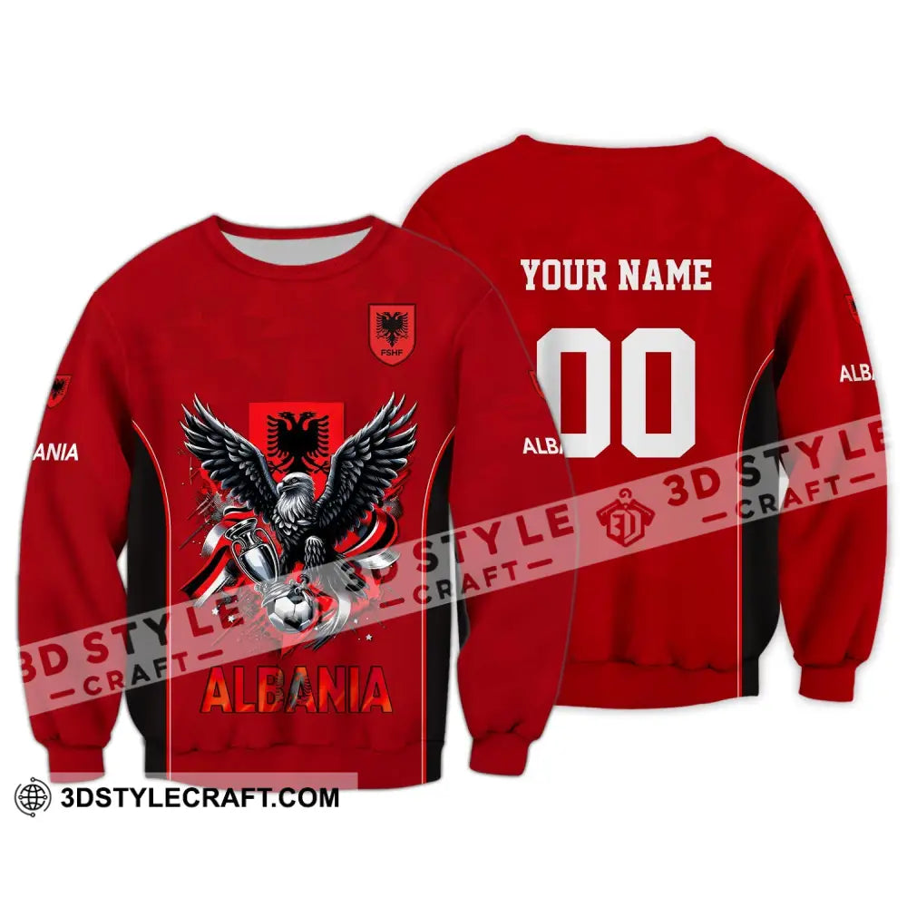 Unisex Shirt Euro 2024 Custom Name And Number Albania Football Polo Long Sleeve / S T-Shirt