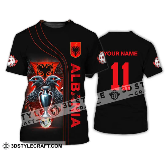Unisex Shirt, Euro 2024 Shirt, Custom Name and Number Albania Football Shirt, Albania Football Polo Long Sleeve Shirt style option 3