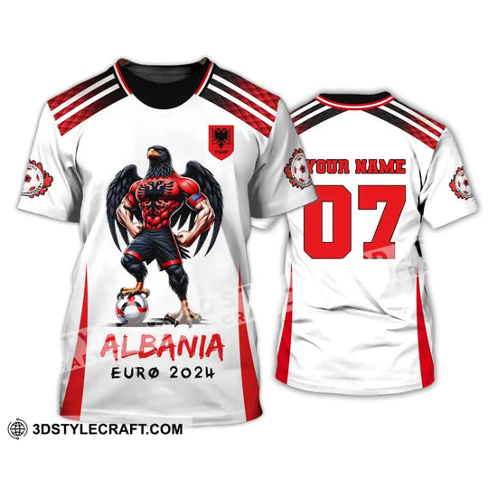Unisex Shirt, Euro 2024 Shirt, Custom Name and Number Albania Football Shirt, Albania Football Polo Long Sleeve Shirt style option 3