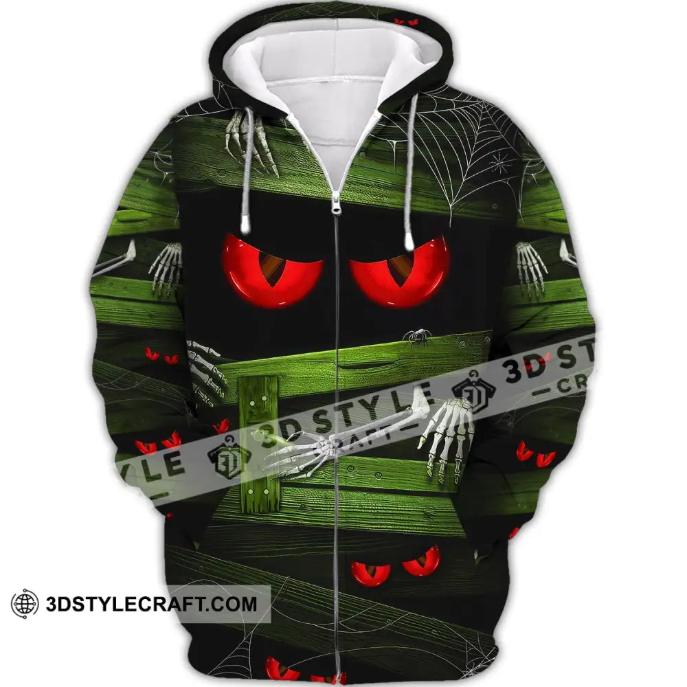 Unisex Shirt Halloween Monster Hoodie For Zipper / S T-Shirt