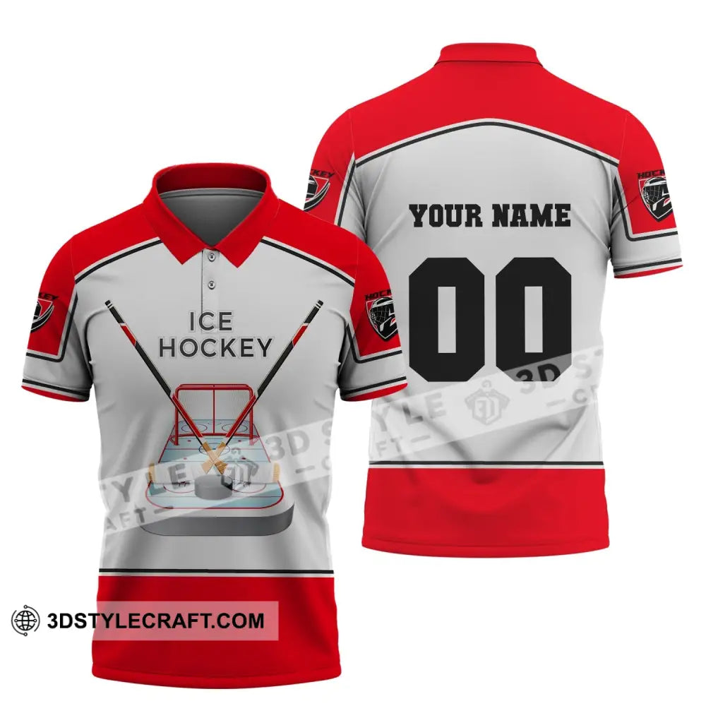 Unisex Shirt Ice Hockey Custom Name And Number T-Shirt Polo Gift For Player / S