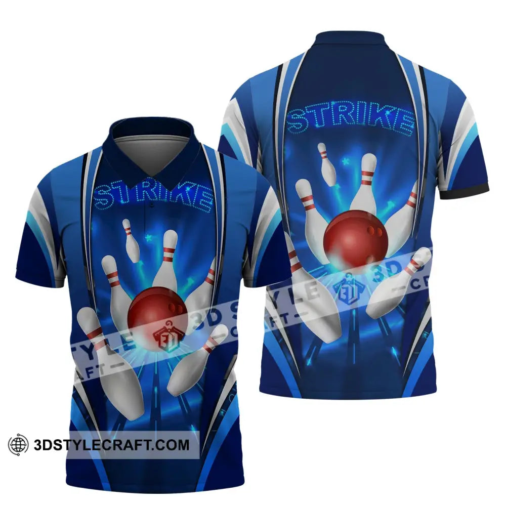 Unisex Shirt Strike Bowling T-Shirt Polo For Lovers / S