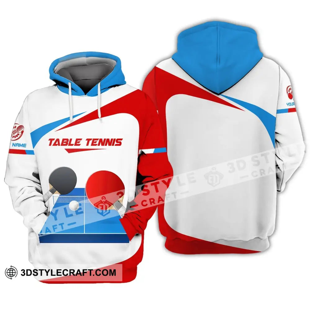 Unisex Shirt Table Tennis Custom Ping Pong T-Shirt Gift For Player Hoodie / S