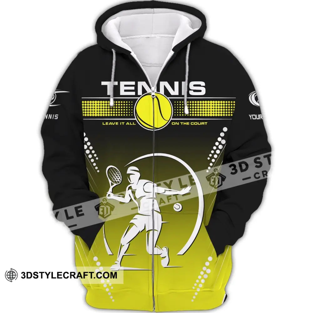 Unisex Shirt Tennis T-Shirt Hoodie Lover Gift Player Apparel Zipper / S