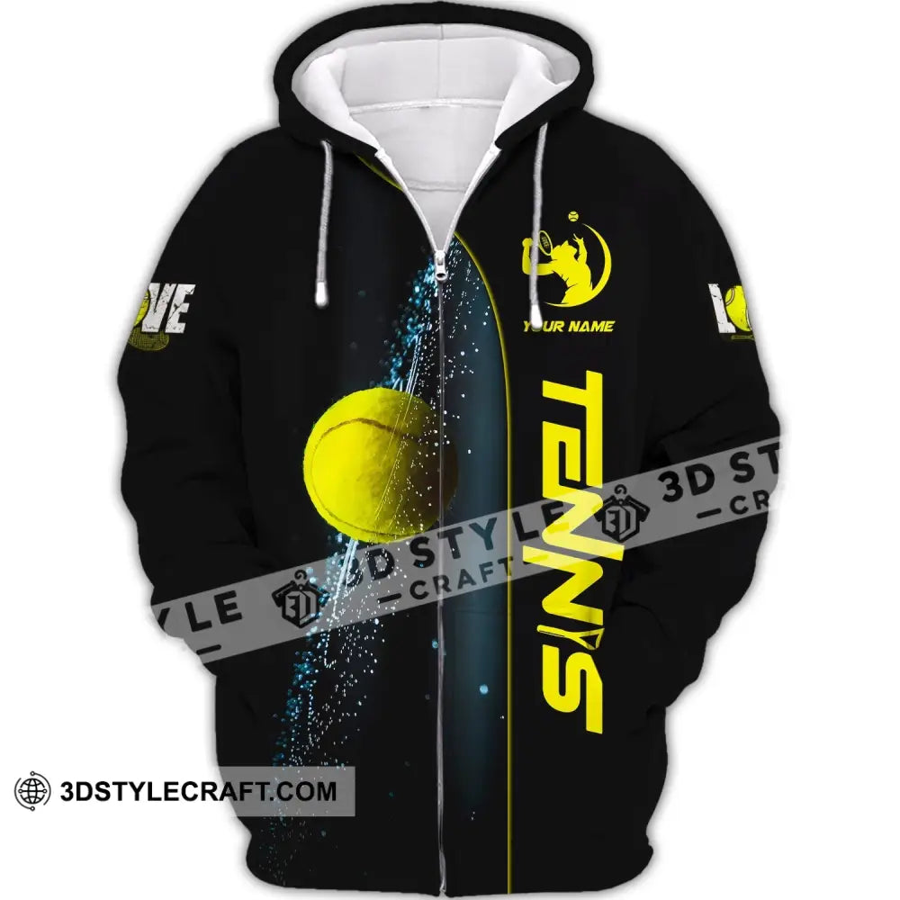 Unisex Shirt Tennis T-Shirt Lover Gift Player Apparel Zipper Hoodie / S