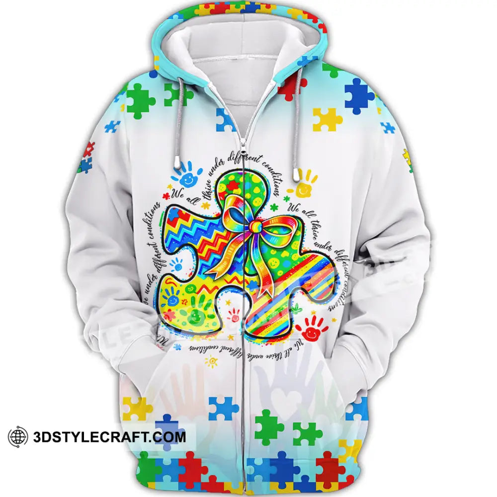 Unisex Shirt - We All Thrive Under Different Conditions 3D Shirt Zipper Hoodie / S T-shirt