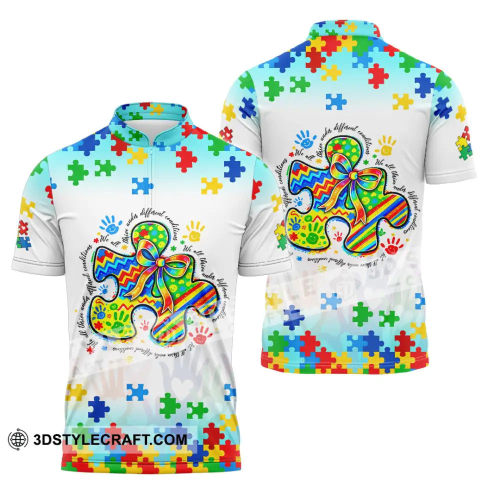 Unisex Shirt - We All Thrive Under Different Conditions 3D Shirt Zipper Polo Shirt / S T-shirt