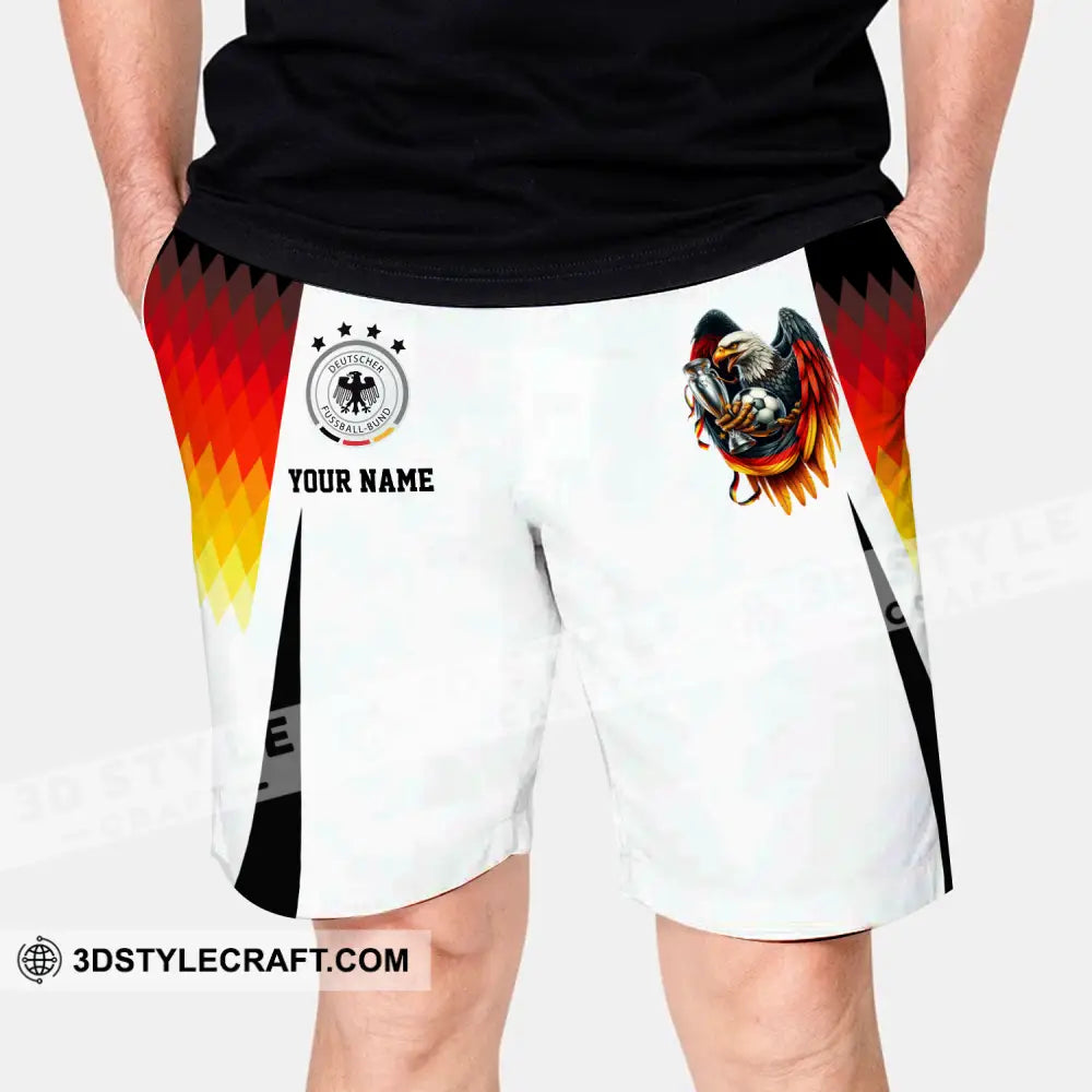 Unisex Short Pants - Custom Name And Number Euro 2024 National Team Germany Eagle Hugs The Ball