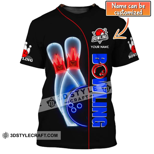 Unisex T-Shirt, Custom Name Bowling T-Shirt, Bowling Love, Shirt For Bowling Lovers style option 1