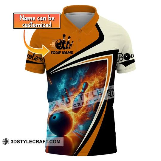 Unisex T-Shirt, Custom Name Bowling Polo Shirt, Bowler T-Shirt, Shirt For Bowling Lovers style option 1