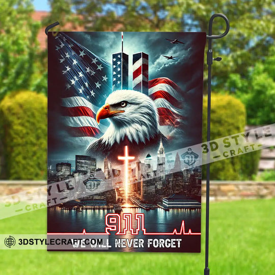 United States Flag, Fireman 911 Memorial - American Memorial Flag style option 4