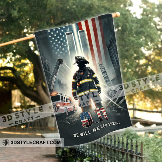 United States Flag Fireman 911 Memorial - American