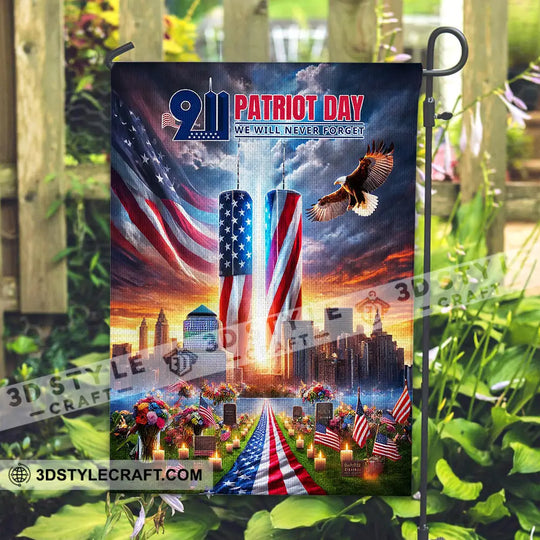 United States Flag, Patriot Day Fireman 911 Memorial - American Memorial Flag style option 1