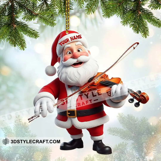 Violin Santa Christmas Home Decor, Christmas Ornament, Personalized Ornament style option 2