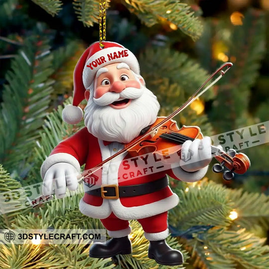 Violin Santa Christmas Home Decor, Christmas Ornament, Personalized Ornament style option 4
