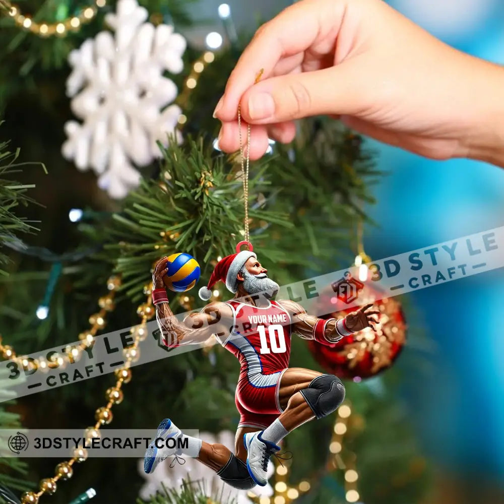 Volleyball Santa Home Decor Christmas Ornament Personalized