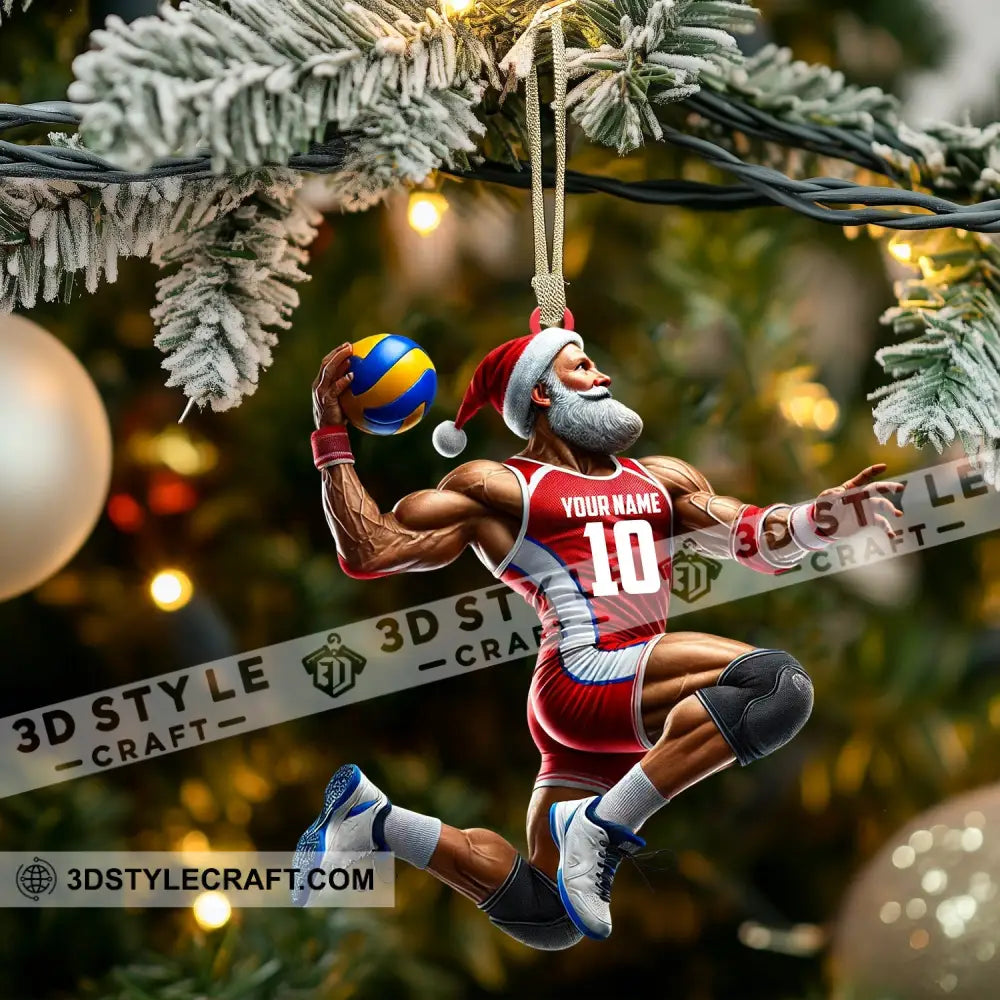 Volleyball Santa Home Decor Christmas Ornament Personalized