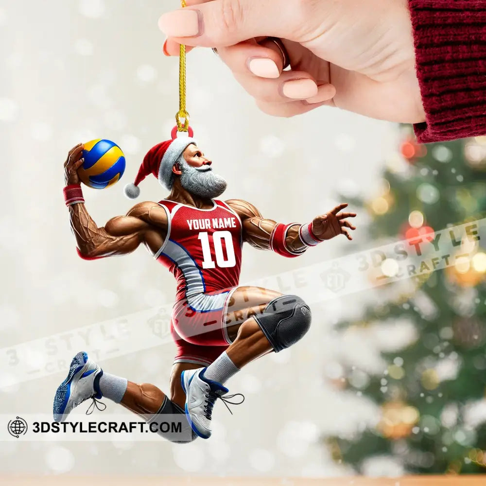 Volleyball Santa Home Decor Christmas Ornament Personalized