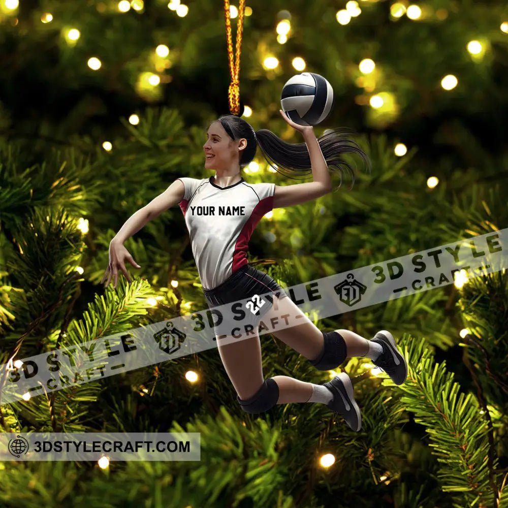 Volleyball Woman Decor Christmas Ornament Personalized