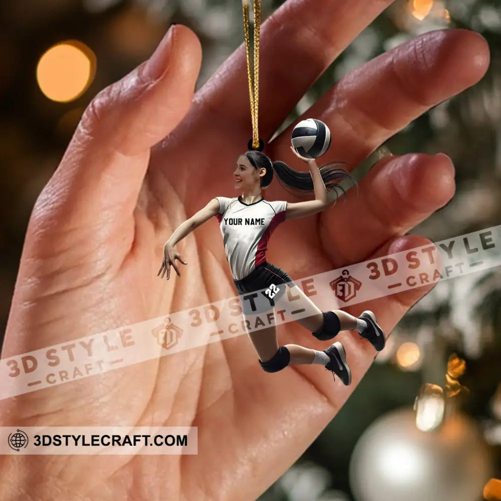 Volleyball Woman Decor Christmas Ornament Personalized