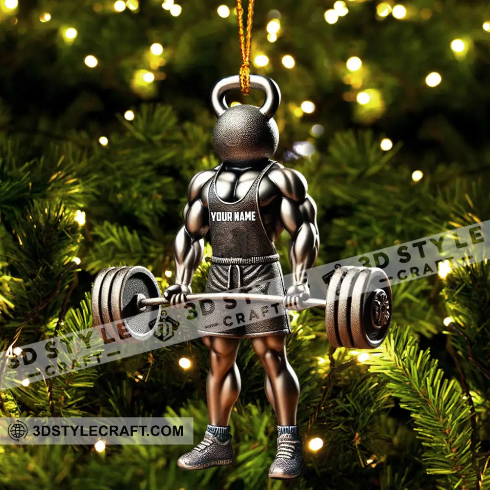 Weightlifter Lover Christmas Ornament Personalized