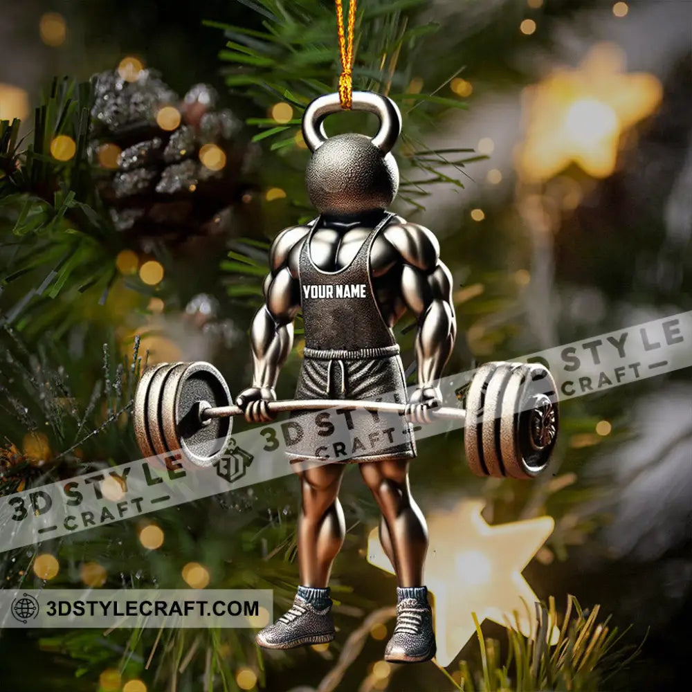 Weightlifter Lover Christmas Ornament Personalized