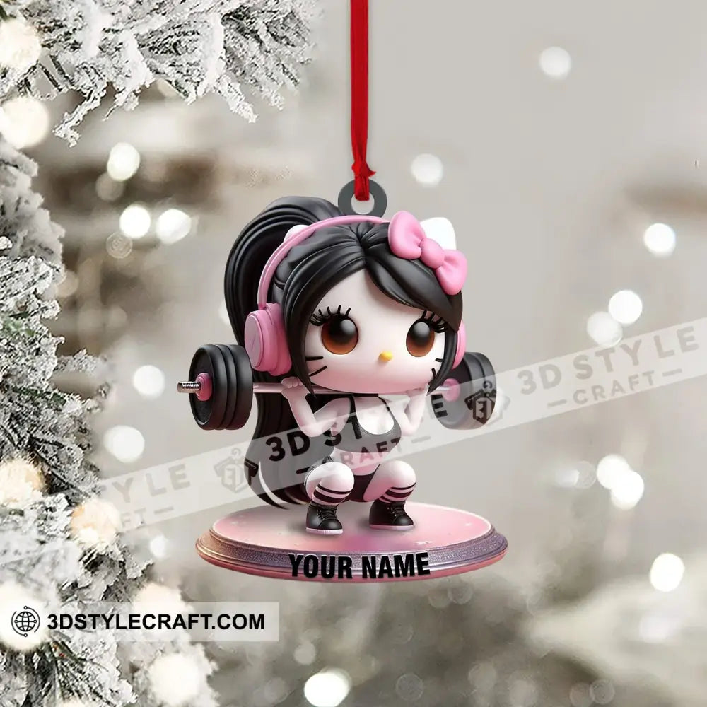 Weightlifting Girl Home Decor Christmas Ornament Personalized