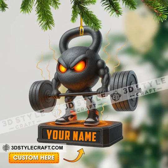Weightlifting, Home Decor, Christmas Ornament, Personalized Ornament style option 1