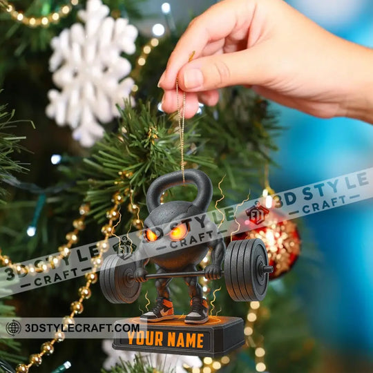 Weightlifting, Home Decor, Christmas Ornament, Personalized Ornament style option 2