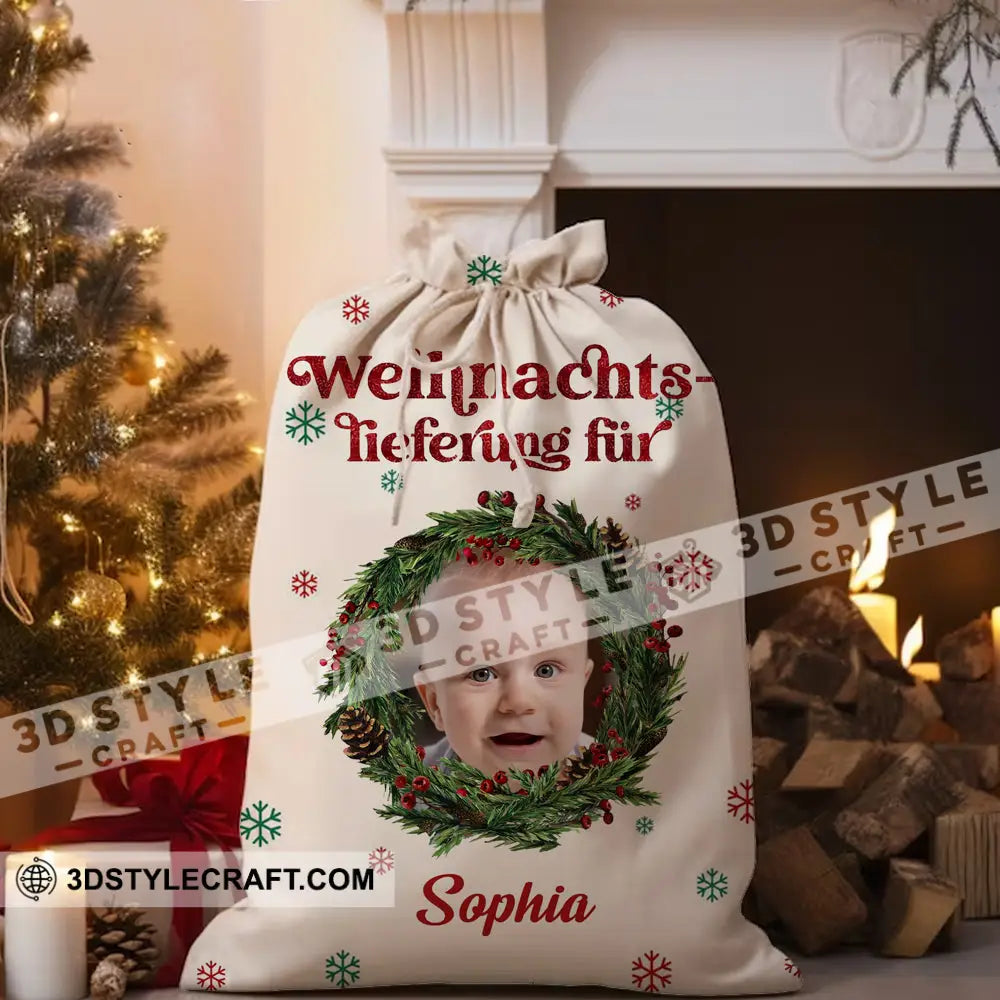 Weihnachts Lieferung Fur Custom Photo And Text Personalized String Bag Christmas Gift