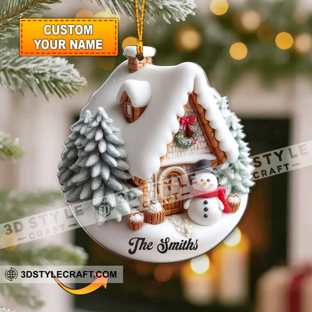 Winter House Home Decor Christmas Ornament Personalized Ornament 3.54’’ / 1 Ornament Ornament