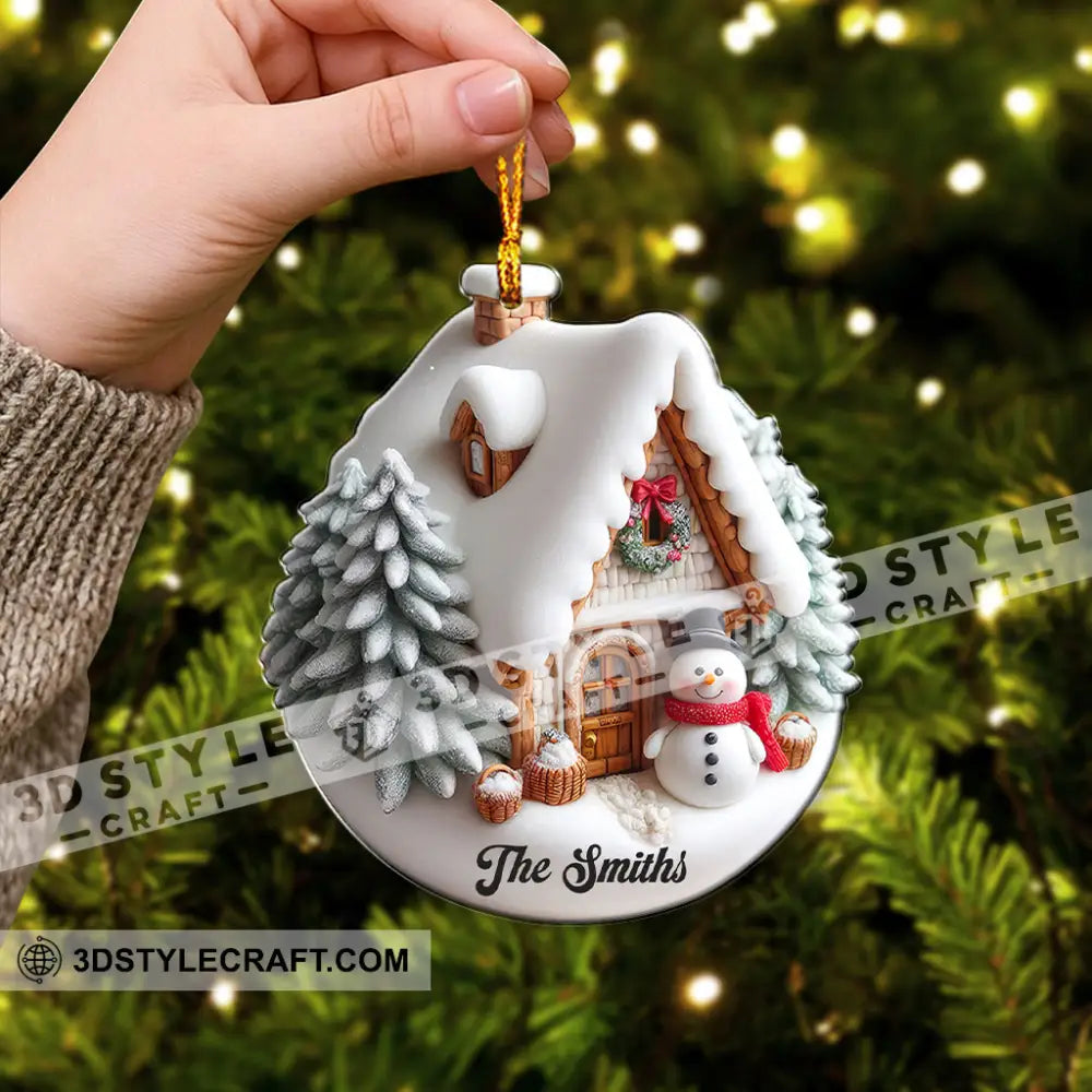 Winter House Home Decor Christmas Ornament Personalized Ornament Ornament