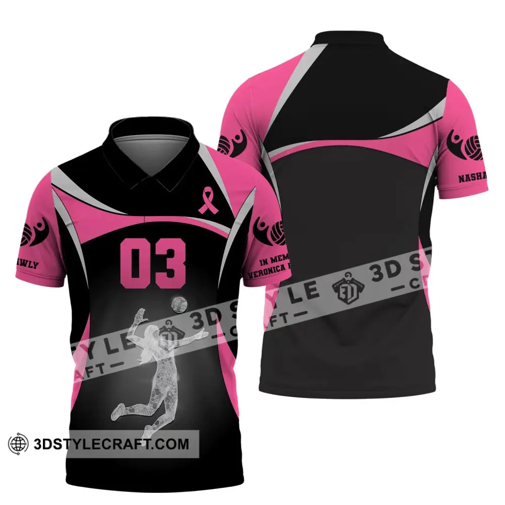 Woman Shirt Custom Name And Number Volleyball T-Shirt For Team Gift Players Polo / S