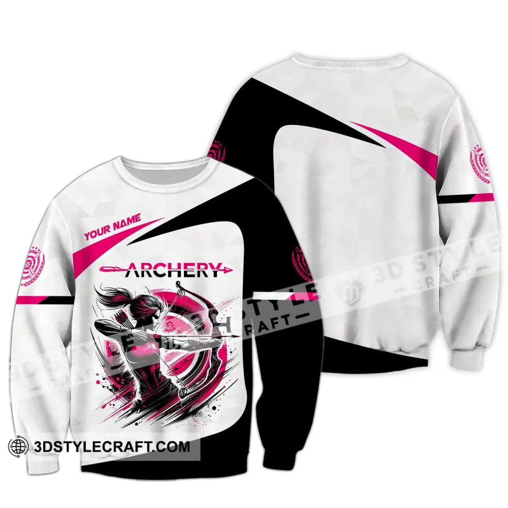 Woman Shirt Custom Name Archer Archery Team Uniform Gift Long Sleeve / S T-Shirt