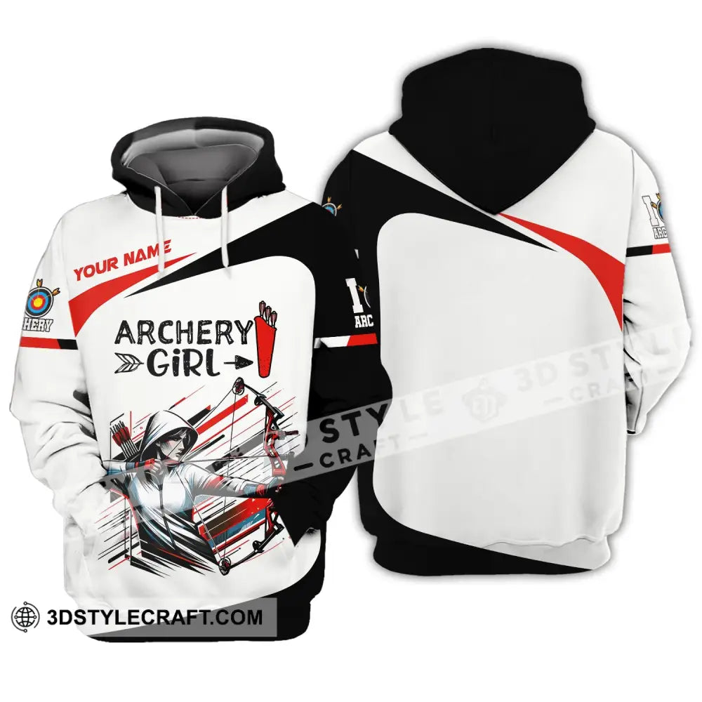 Woman Shirt Custom Name Archery Girl For Lovers Hoodie / S T-Shirt