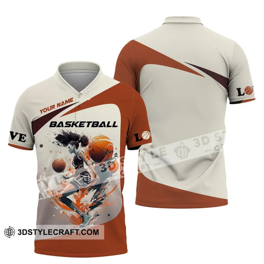 Woman Shirt, Custom Name Basketball Shirt, Basketball Hoodie Polo Shirt, Gift for Basketball Lover style option 4