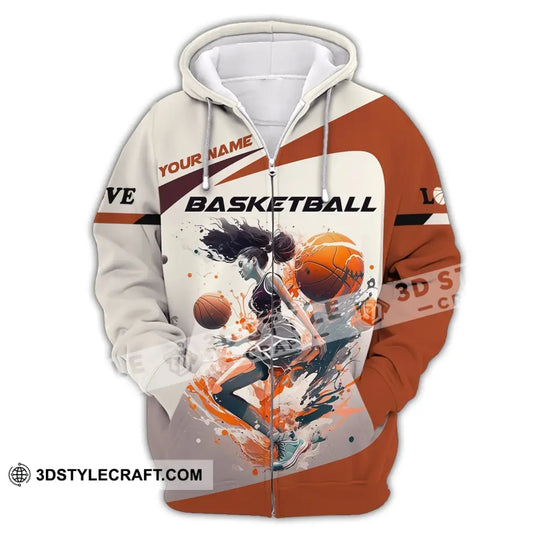 Woman Shirt, Custom Name Basketball Shirt, Basketball Hoodie Polo Shirt, Gift for Basketball Lover style option 3