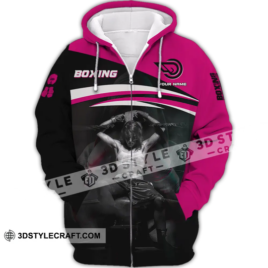 Woman Shirt, Custom Name Boxing Shirt, Boxing Long Sleeve, Boxing T-Shirt style option 3