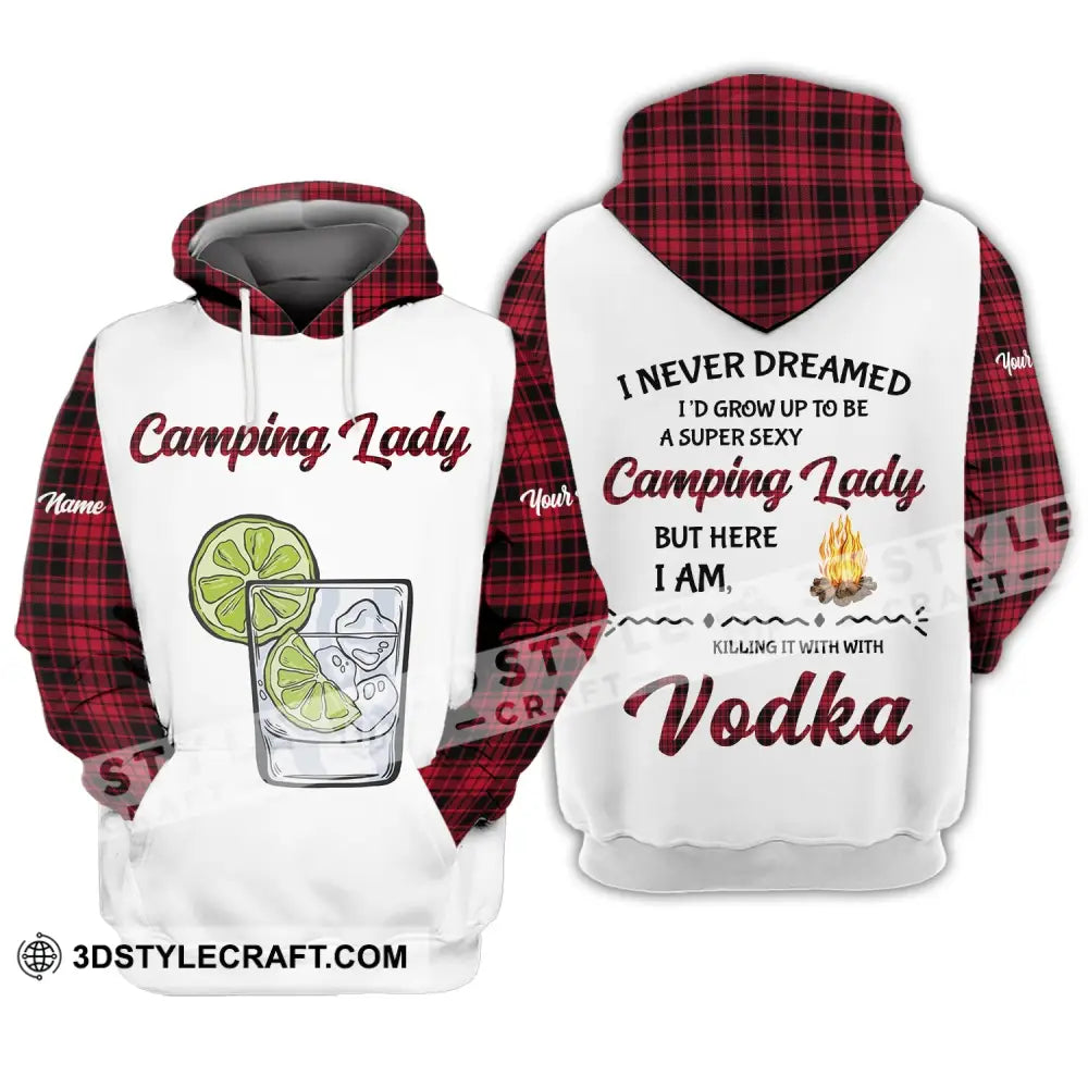 Woman Shirt - Custom Name Camping Lady I Never Dreamed I’d Grow Up To Be Super Sexy Hoodie / S