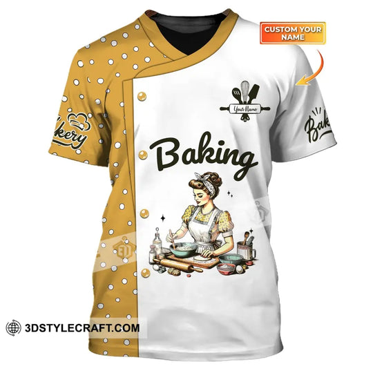 Woman Shirt, Custom Name Shirt for Baker, Bakery Chef Shirt, Baking Lovers Gift style option 1