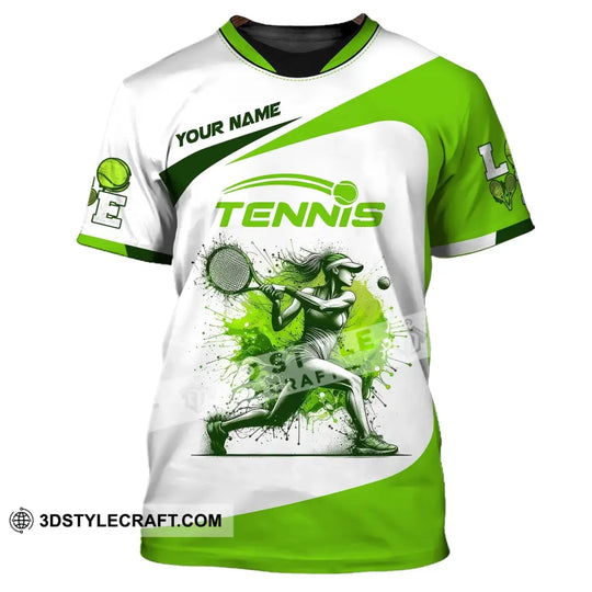 Woman Shirt, Custom Name Shirt for Tennis Player, Tennis T-Shirt, Tennis Lover Gift, Tennis Player Apparel style option 2