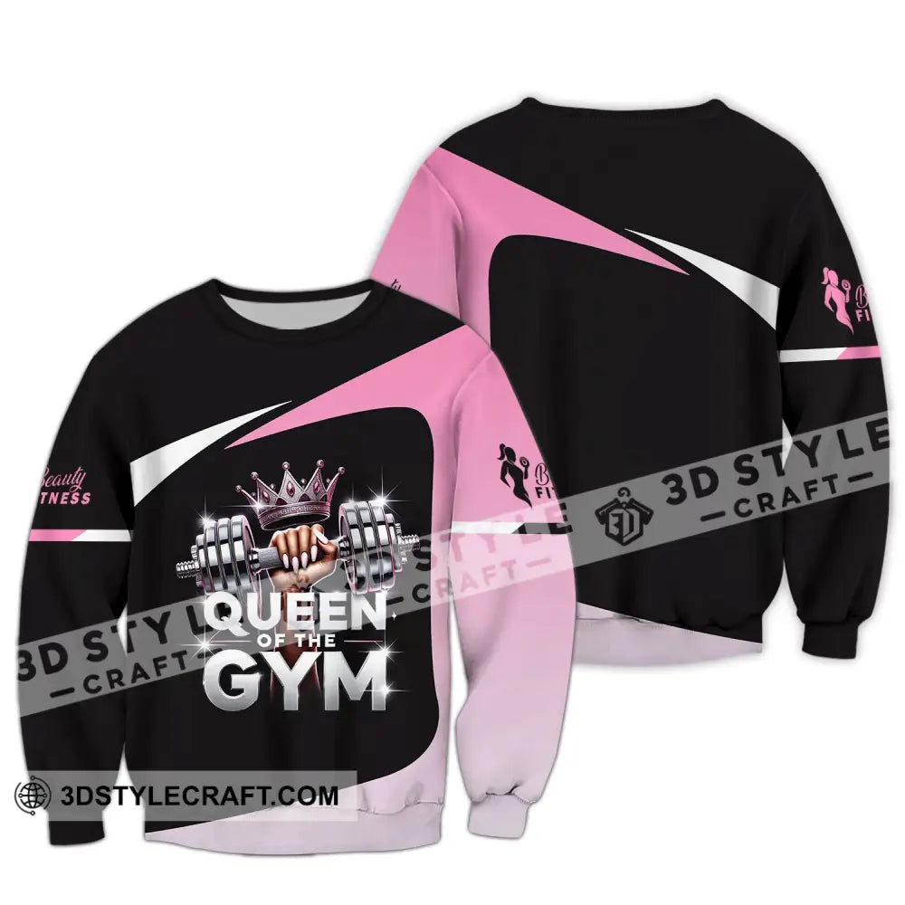 Woman Shirt Custom Name Gym Queen Of The T-Shirt Long Sleeve / S T-Shirt