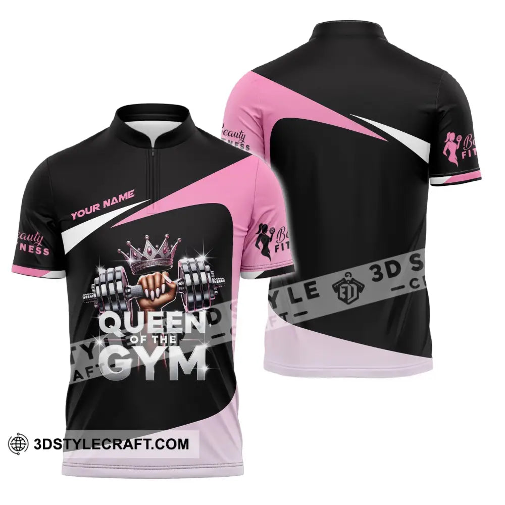 Woman Shirt Custom Name Gym Queen Of The T-Shirt Zipper Polo / S T-Shirt