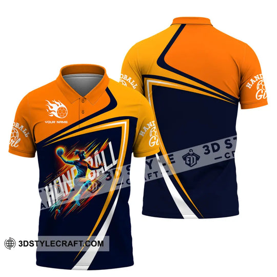 Woman Shirt, Custom Name Handball Shirt, Handball Lover Hoodie Shirt Polo Long Sleeve, Gift for Handball Players style option 4