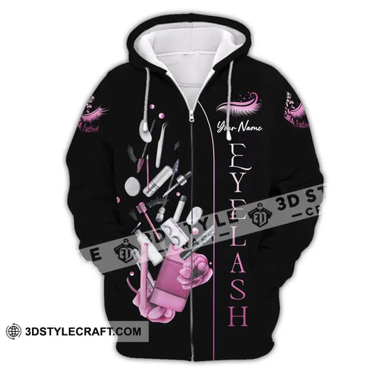Woman Shirt, Custom Name Makeup Artist Shirt, Eyelash Makeup T-Shirt style option 3