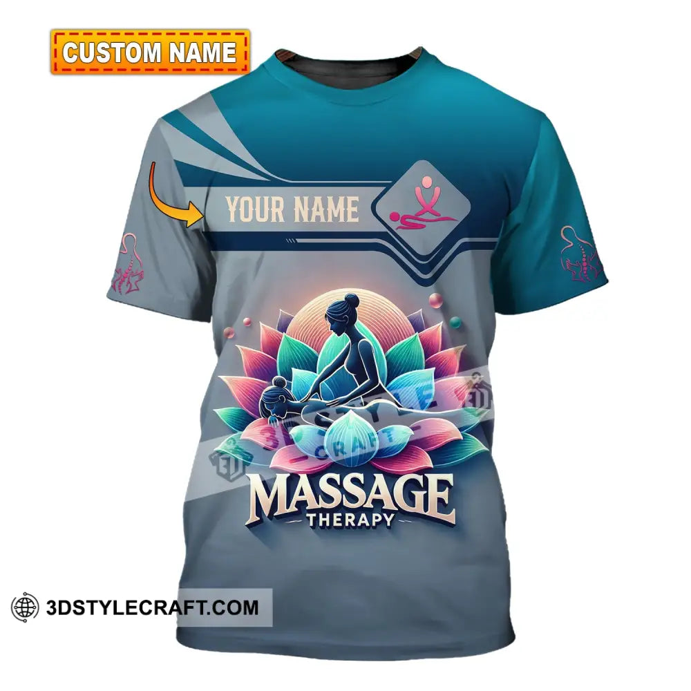 Woman Shirt Custom Name Massage Therapist T-Shirt For Therapists Uniform T-Shirt