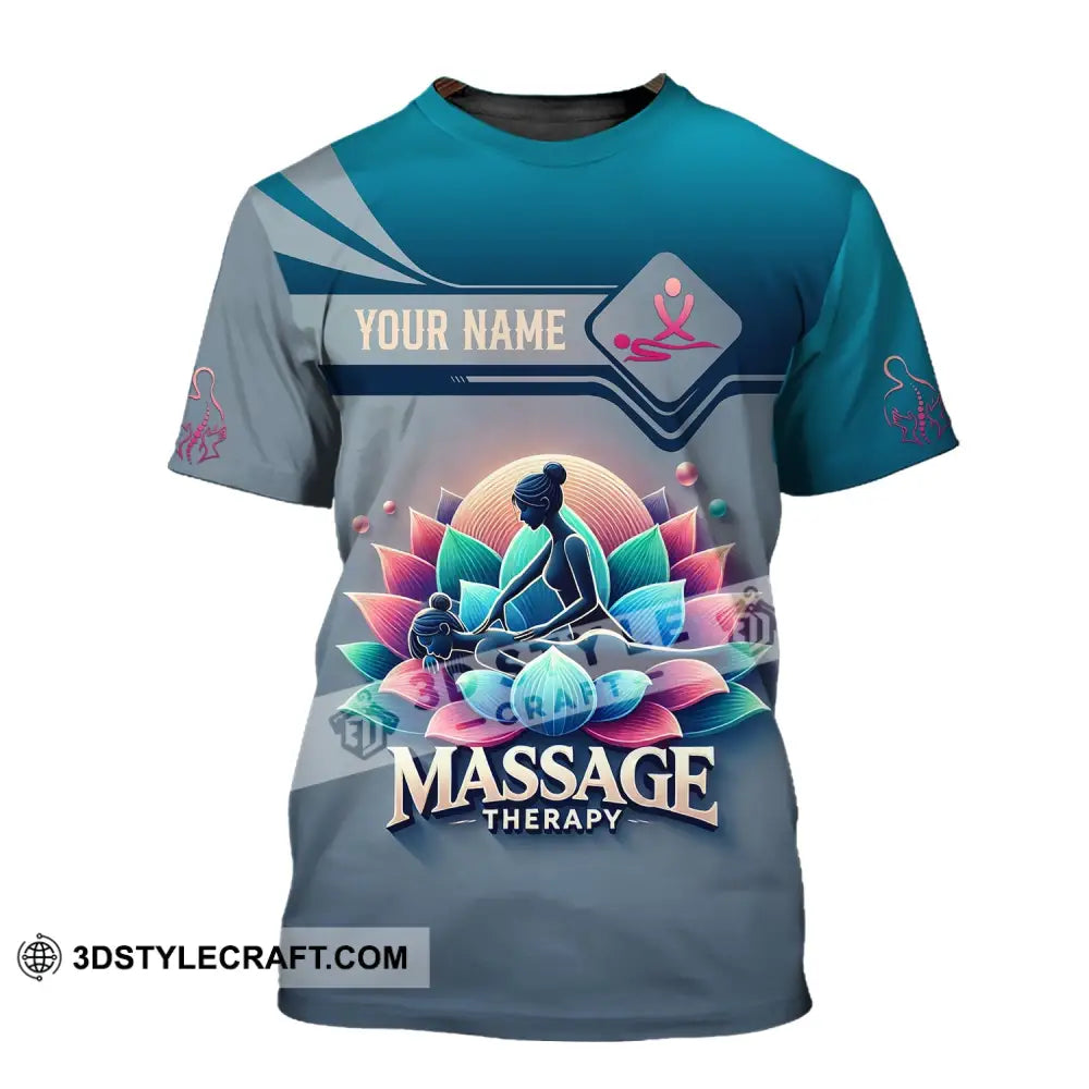 Woman Shirt Custom Name Massage Therapist T-Shirt For Therapists Uniform / S T-Shirt