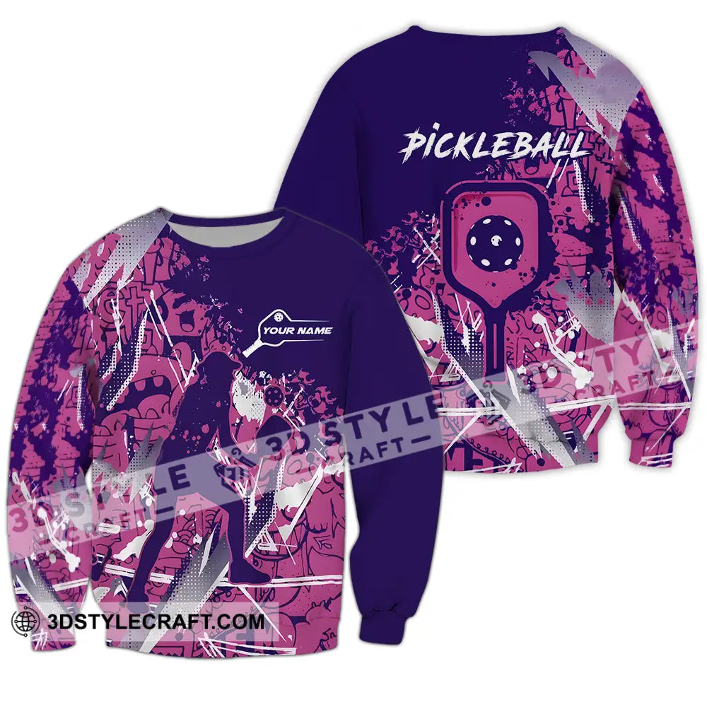 Woman Shirt - Custom Name Pickleball Long Sleeve / S T-Shirt